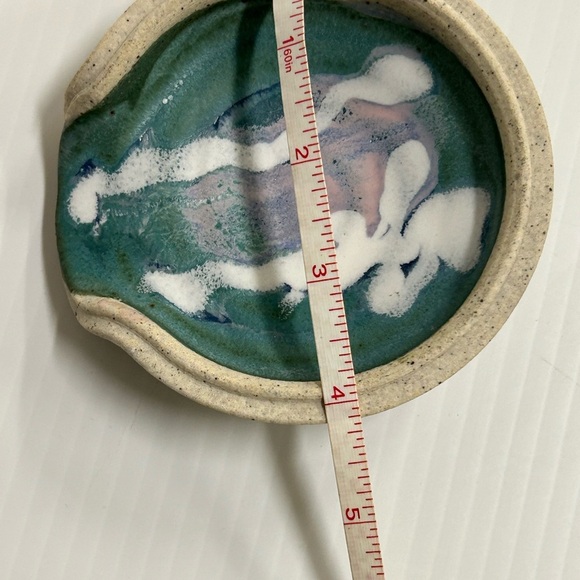 Colby Studio Pottery Spoon Rest Trinket Dish Artist Signed Set of 2 - Picture 6 of 11